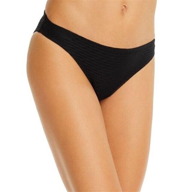 NWT Shoshanna S Textured Ribbed Bikini Bottom Black 115985