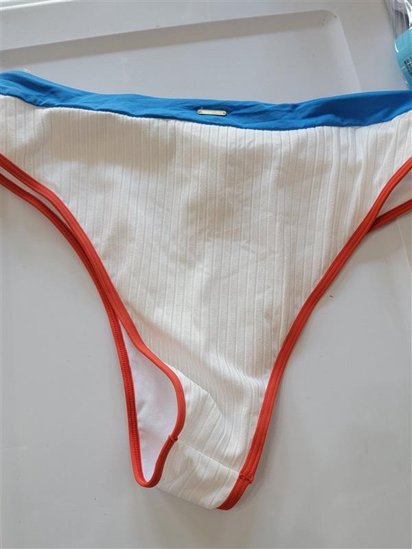 NWOT Roxy Multicolor Striped S High-Waisted Full Bikini Swim Bottoms #97148