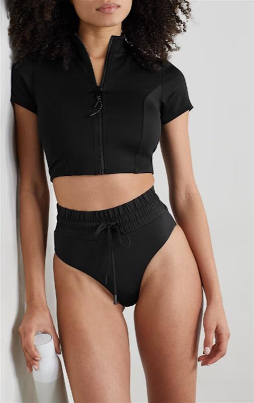 NWT Good American sz2 Better Bikini Bottom Black 115999