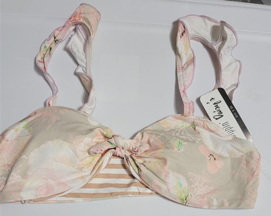 NWT Dippin' Daisy's S English Garden Countess Knotted Ruffle Bikini Top 116002