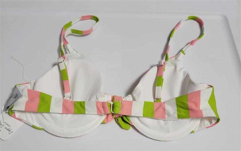 NWT Anthropologie Dippin Daisy's M Pink Green Underwire Stripe Bikini Top 116004