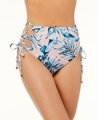 NWT Bar iii Tropic Garden XL Side-tie Pink Palm Bikini Swim Bottom 116017