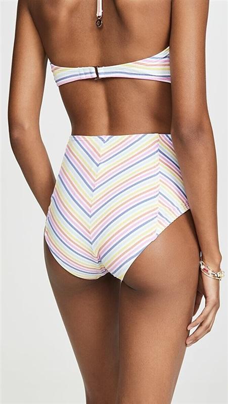 NWT Kate Spade New York M Beach Stripe Seersucker Bikini Swim Bottoms 116019