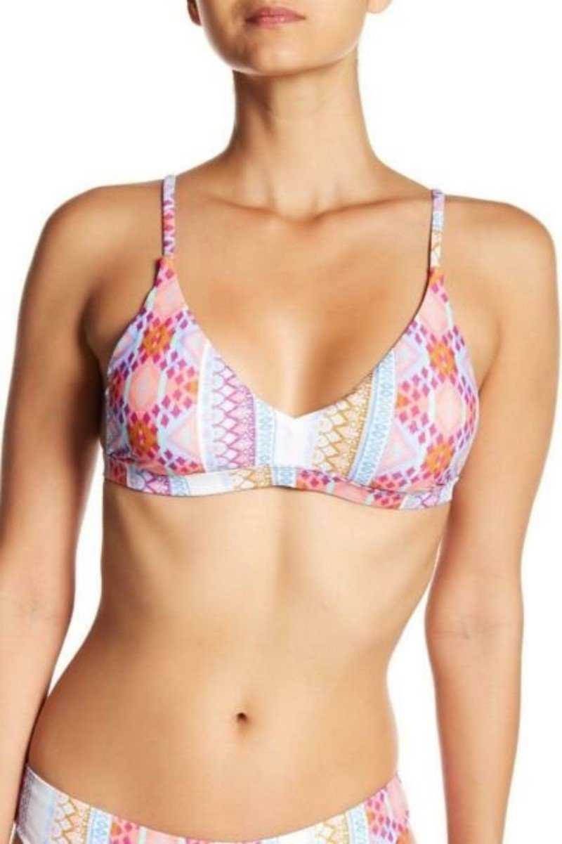 NWT Raisins Seashell Pastel XL Tribal Bikini Top Swimsuit 116029