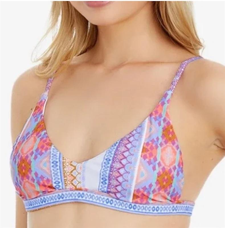 NWT Raisins Seashell Pastel XL Tribal Bikini Top Swimsuit 116029