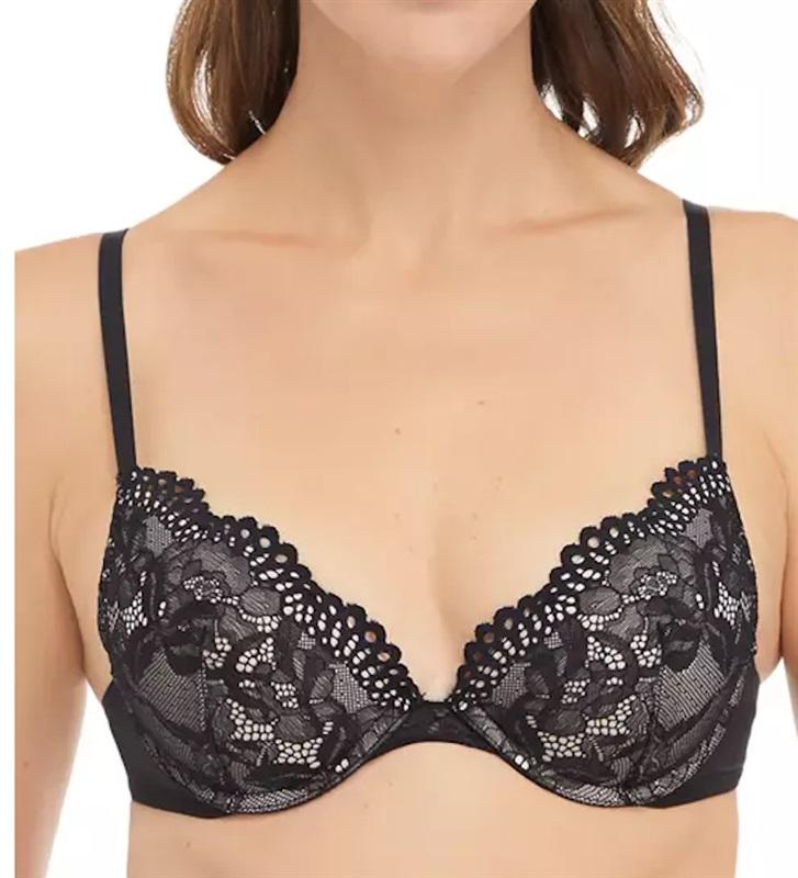 NWOT Parisian 32B Push Up Plunge Lace Bra Ivory 116031