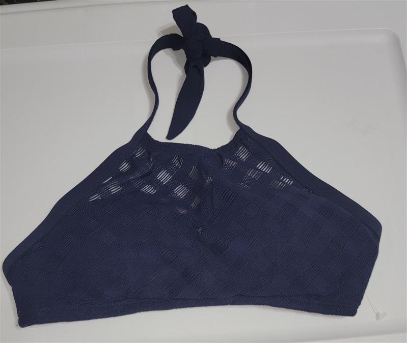 NWOT Robin Piccone M Blue High Neck Bikini Swim Top 116033