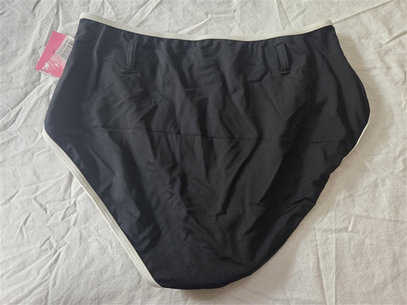 NWTD Kate Spade L Daisy Black White High-Waisted Bikini Swim Bottoms 116034