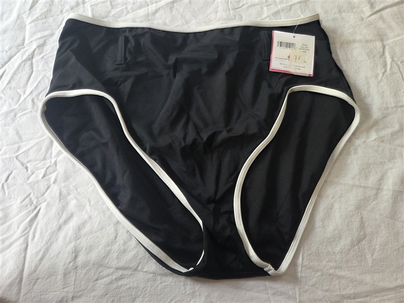 NWTD Kate Spade L Daisy Black White High-Waisted Bikini Swim Bottoms 116034