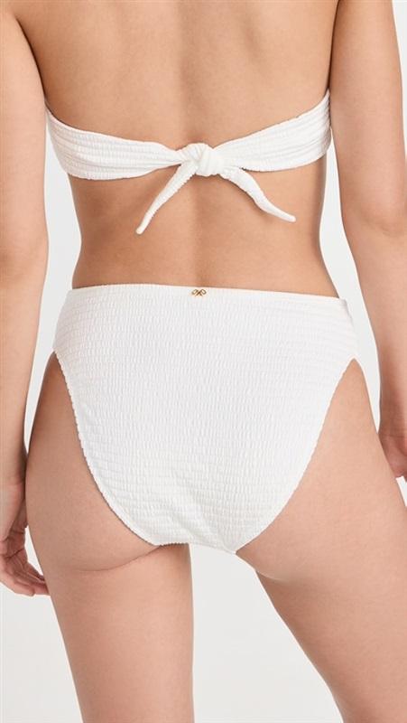 NWT Pilyq Pure Hillary L High-Waisted Bikini Swim Bottom White 116039