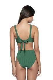 NWT Pilyq Hillary M Emerald Reversible High-Waisted Bikini Swim Bottom 116052