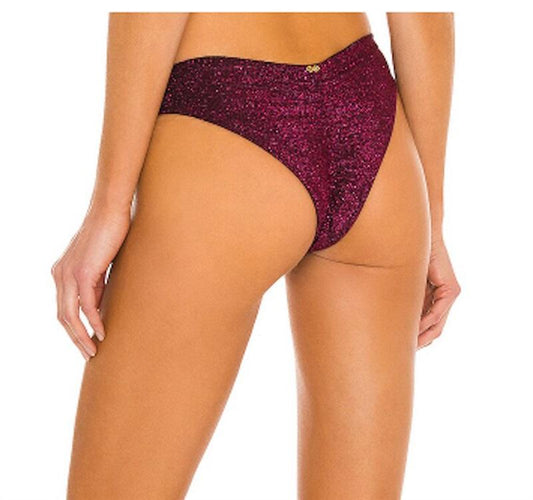 NWT Pilyq PQ L Garnet Sparkle Basic Ruched Teeny Bottom 116067