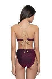 NWT Anthropologie Pilyq L Garnet Hillary High Waist Teeny Bikini Bottom 116067