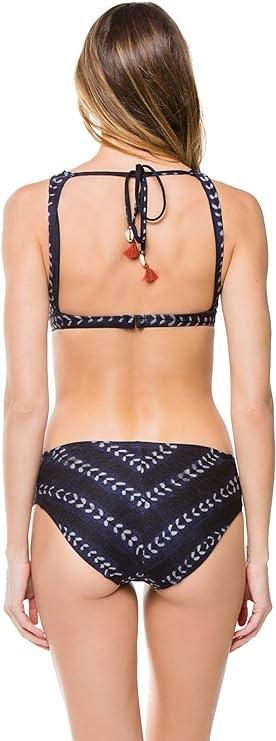 NWOT Robin Piccone XS Imani Halter Key Hole Blue Bikini Top 116127