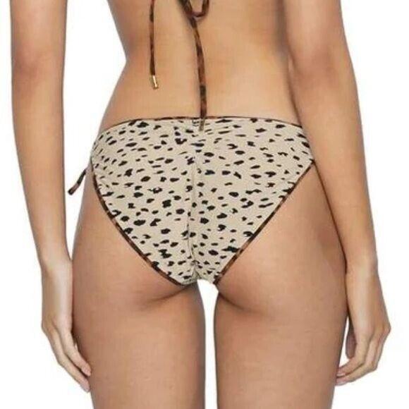 NWT Pilyq L Wild Heart Animal Reversible Side tie Bikini Swim Bottom 116137