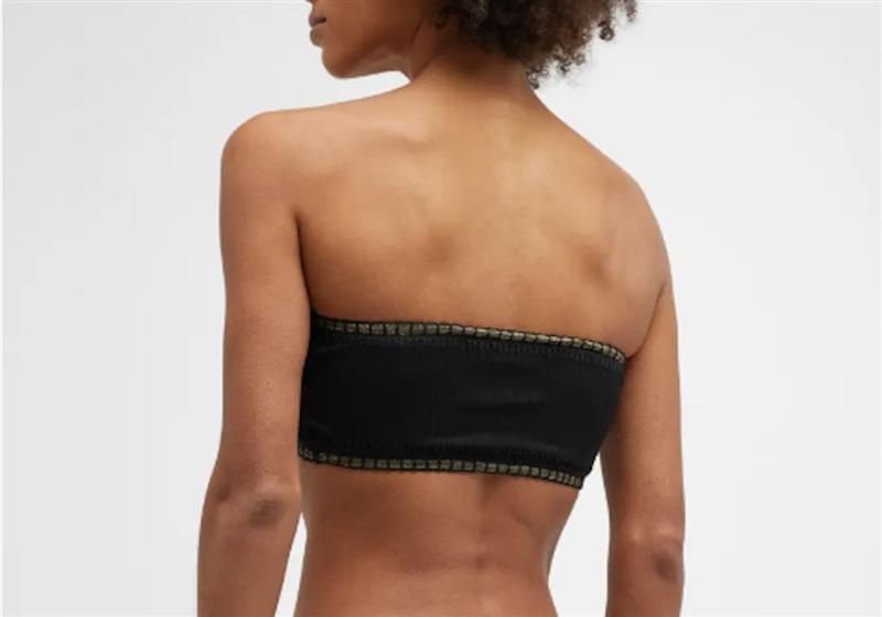 NWT Pilyq PQ Platinum D Eclipse Crochet Trim Bandeau Bikini Swim Top 116148