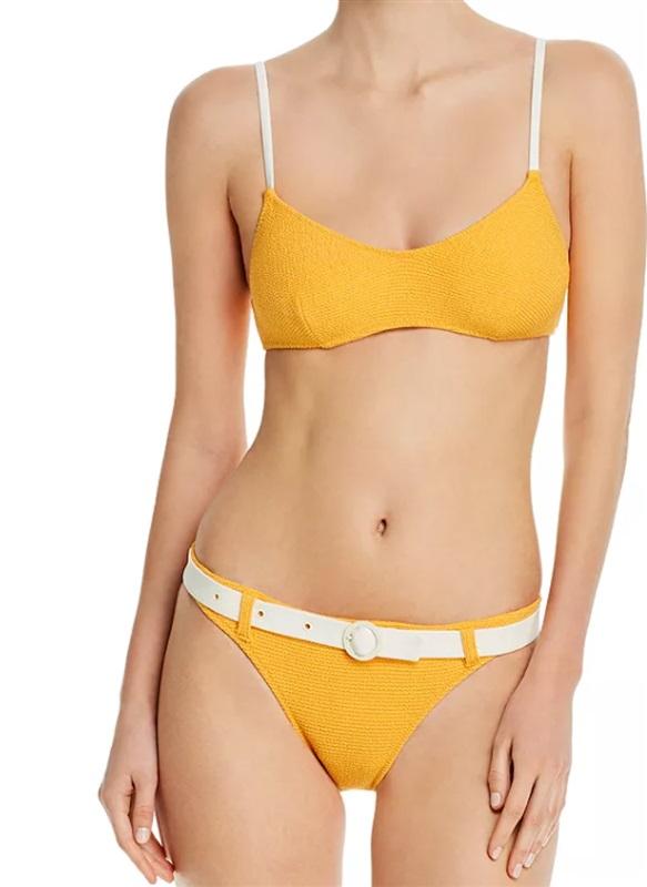 NWT Solid & Striped Rachel Belt Bottom S Blue Bikini Swim Bottom 116150
