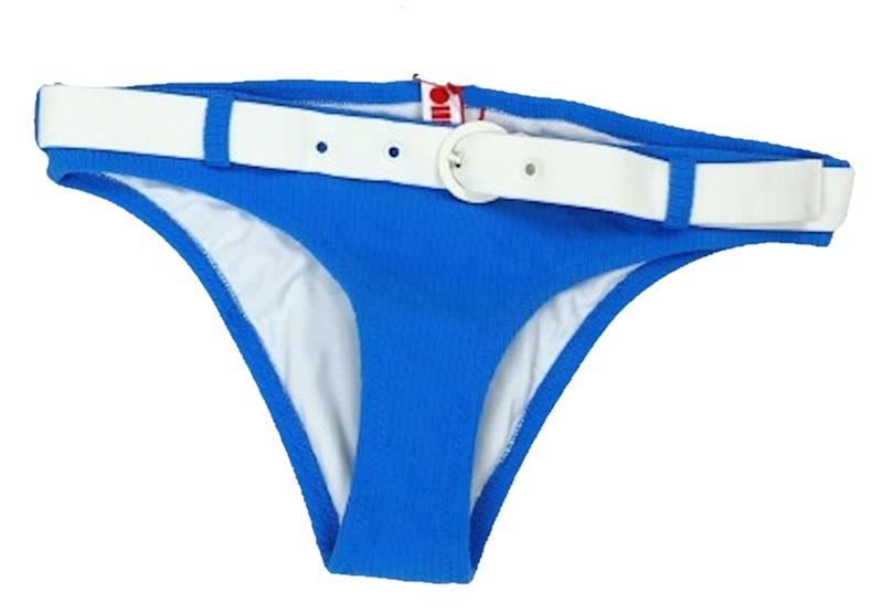 NWT Solid & Striped Rachel Belt Bottom S Blue Bikini Swim Bottom 116150