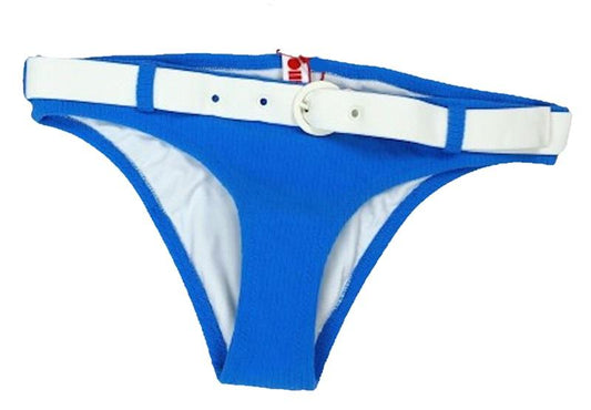 NWT Solid & Striped Rachel Belt Bottom S Blue Bikini Swim Bottom 116150