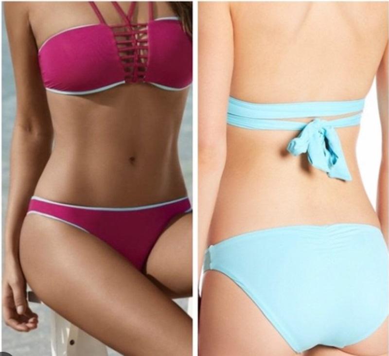 NWOT Pilyq Dreamy Blue L Reversible DBL-203F Bikini Swim Bottoms 116203