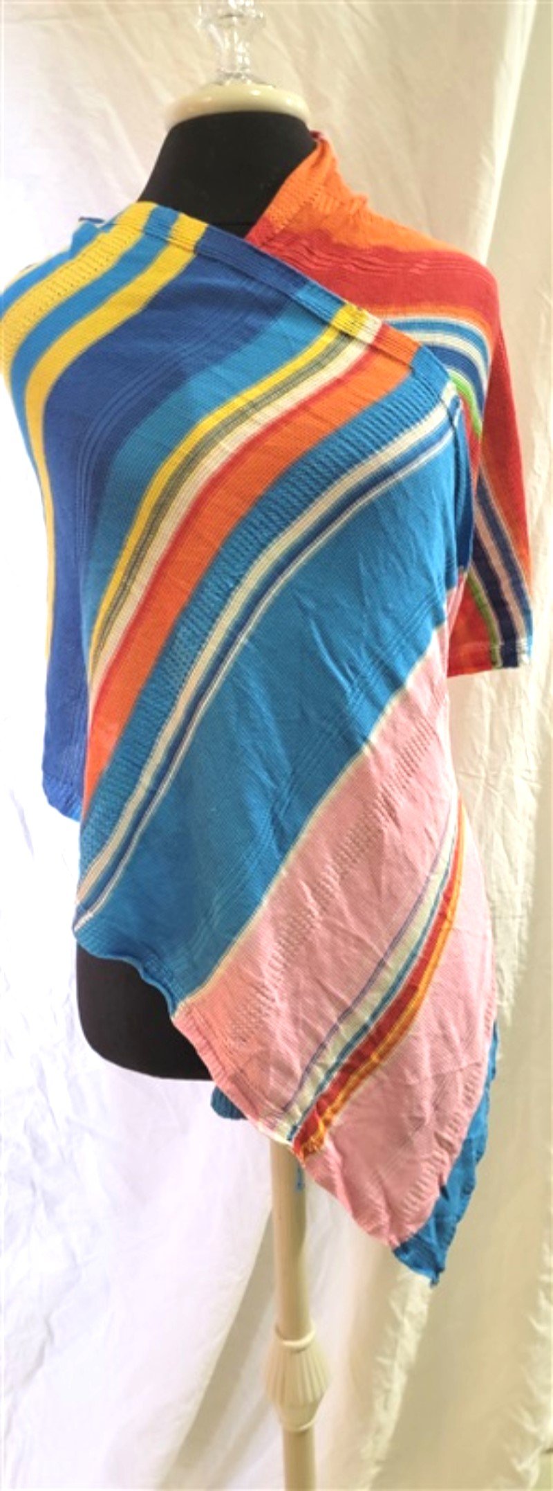 NWOT Ralph Lauren Rainbow Stripe Knit Scarf 80x25 Bright Colors 116240
