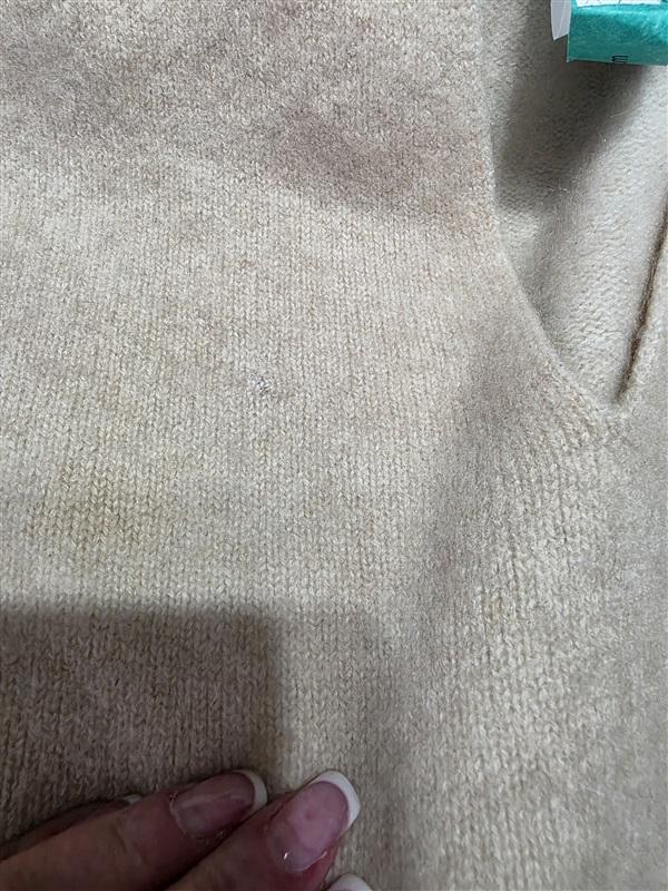 NWOT Eileen Fisher XL 100% Cashmere Sweater Cream V neck 116243