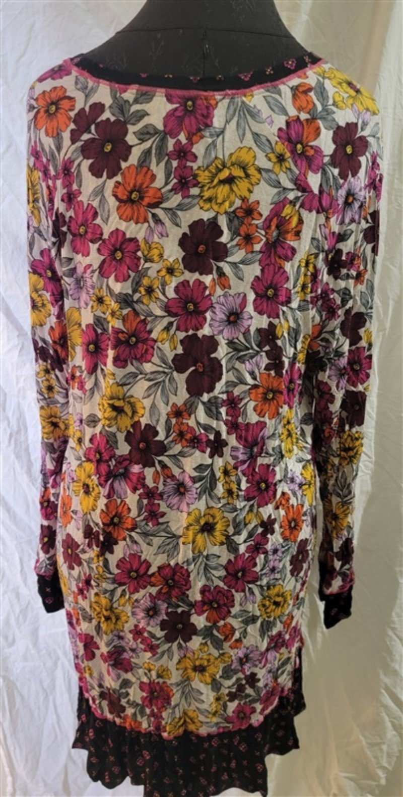 NWT Kensie 1X Round Neck Knit Floral Nightshirt Poppy 116246
