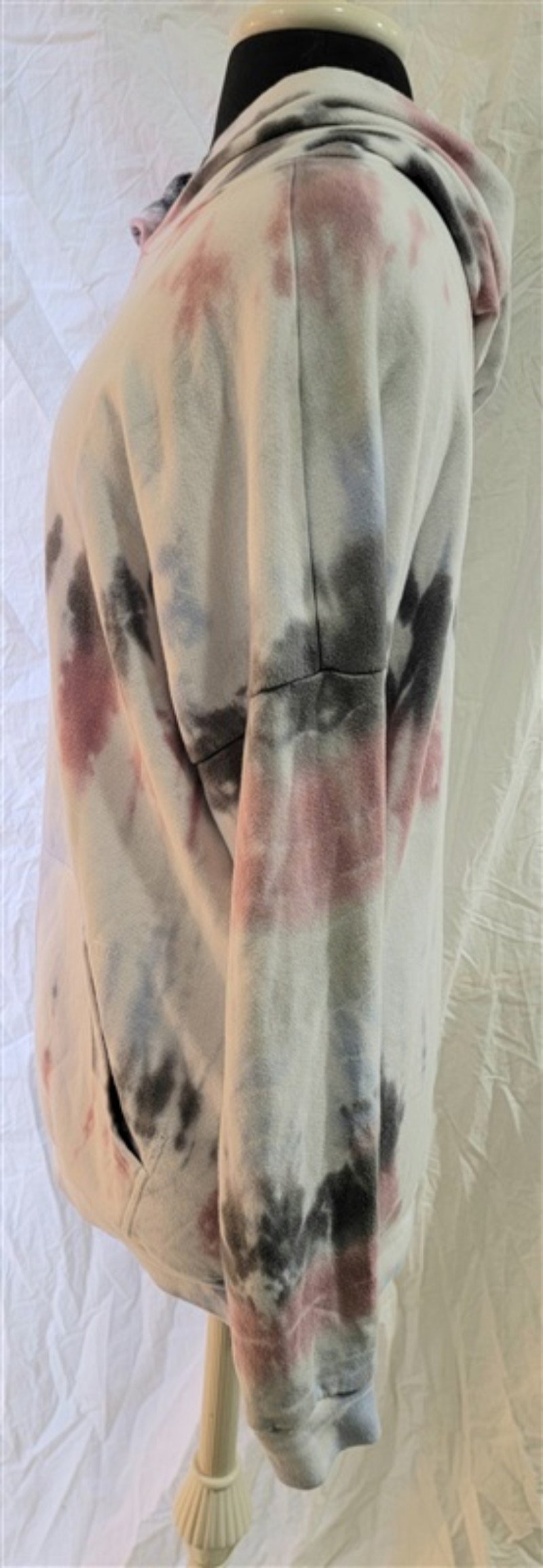 NWOT Michael Stars S Tie Dye Hoodie Sweatshirt White Pink Gray 116247