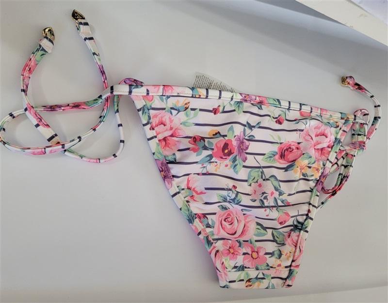 NWOT WILDFOX S Gypsy Rose Stripe Floral tie Side Bikini Bottoms Swim 116271