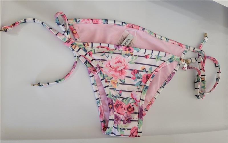 NWOT WILDFOX S Gypsy Rose Stripe Floral tie Side Bikini Bottoms Swim 116271