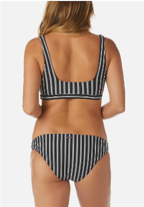 NWT Raisins XL Del Mar Black White Striped Bikini Swim Top 116275
