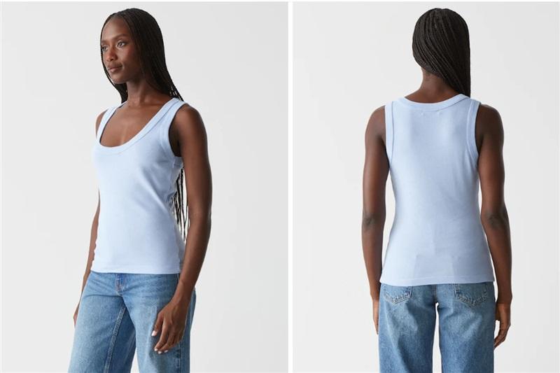 NWOTD Michael Stars OS Scoop Neck Blue Tank Top 116286
