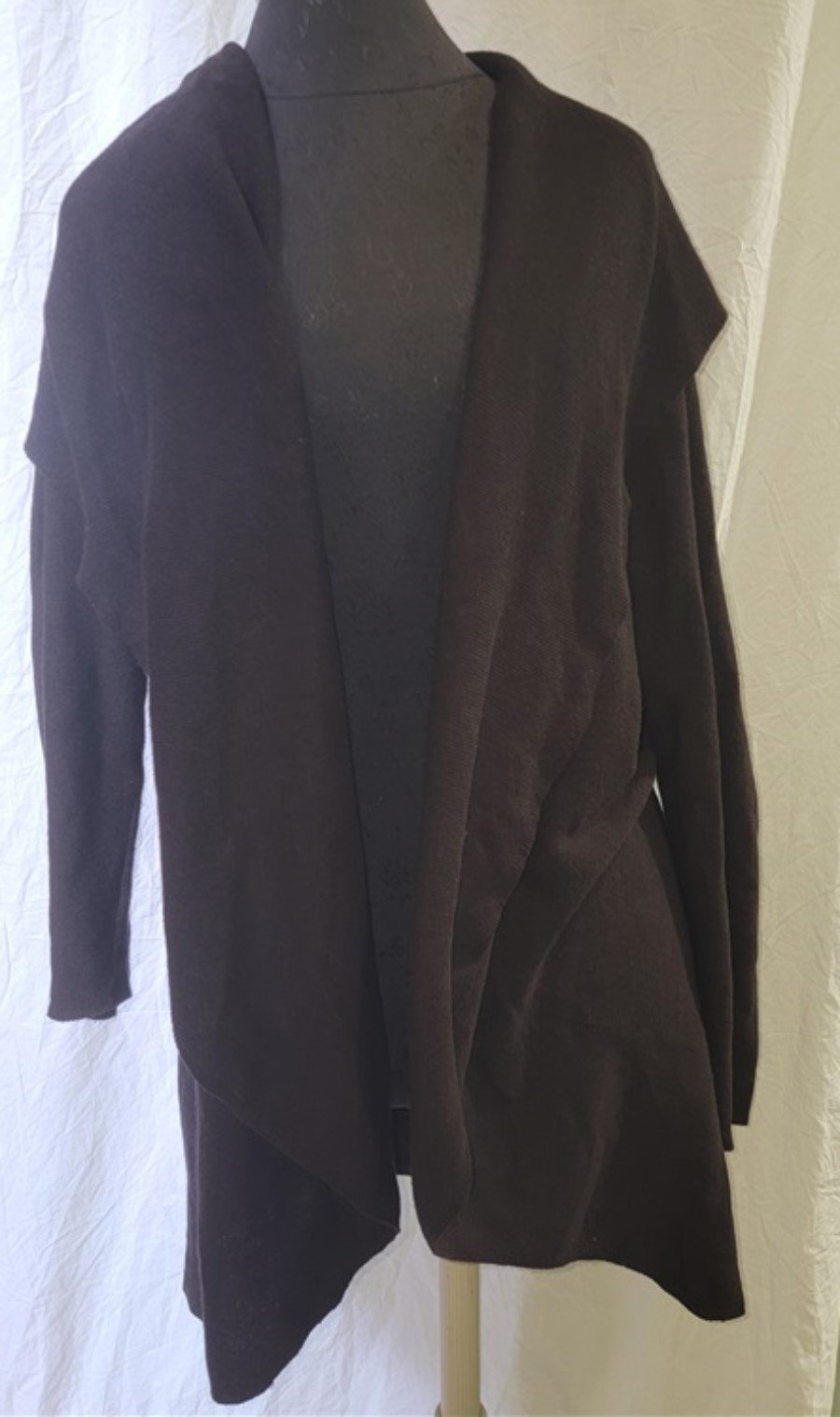 NWOT Eileen Fisher L Shawl Collar Brown Cardigan Sweater 116289