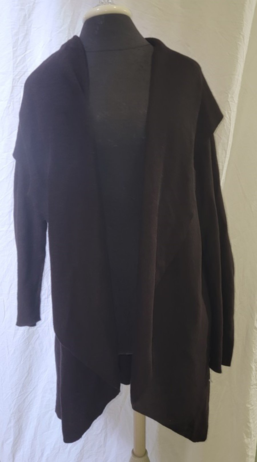 NWOT Eileen Fisher L Shawl Collar Brown Cardigan Sweater 116289