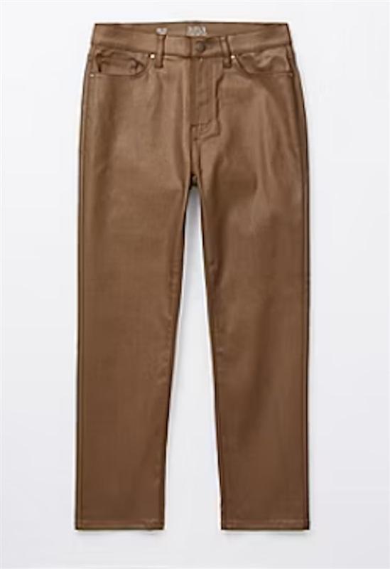 NWT a.n.a 2P Coated High Rise Slim Straight Leg Jean Brown 116300