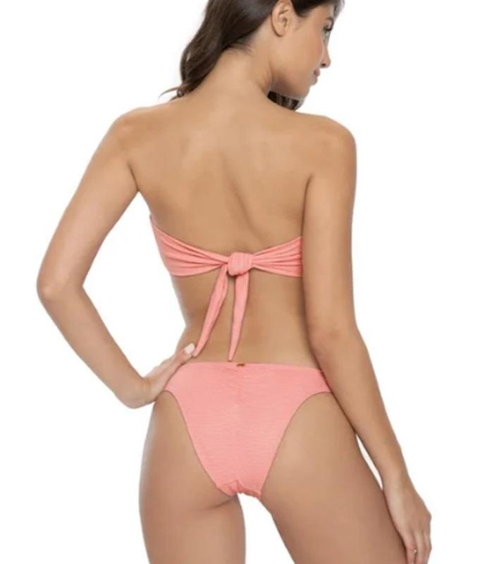 NWT Pilyq PQ Coral Coast D Chrissy Bandeau Bikini Swim Top Peach 116353