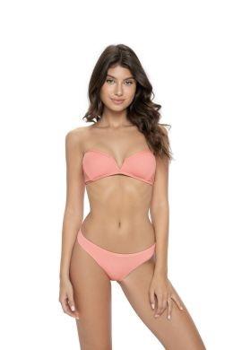 NWT Pilyq PQ Coral Coast D Chrissy Bandeau Bikini Swim Top Peach 116353