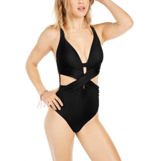 NWOT Bar III XL Wrap-Around Black Monokini 1PC Swimsuit 116359