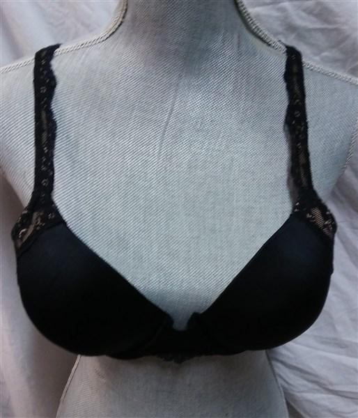 NWOT Maidenform 34B Pure Genius 7549 Extra Coverage Bra with Lace Black 116474