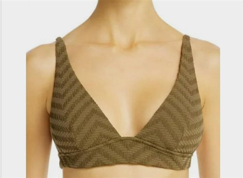 NWT Red Carter Safari Isa XS Solid Olive Bikini Swim Top 116508