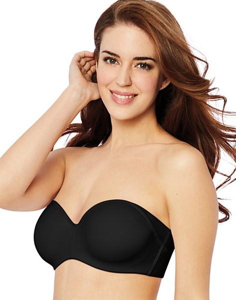 NWT Bali 36DD One Smooth U Strapless Multiway Smoothing Bra 6562 Black 116550