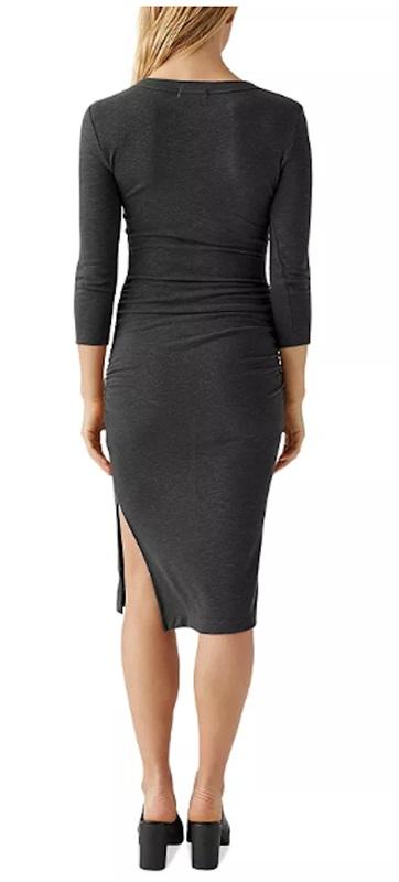 NWOT Michael Stars M Christy Ruched Dress Charcoal Gray 116583