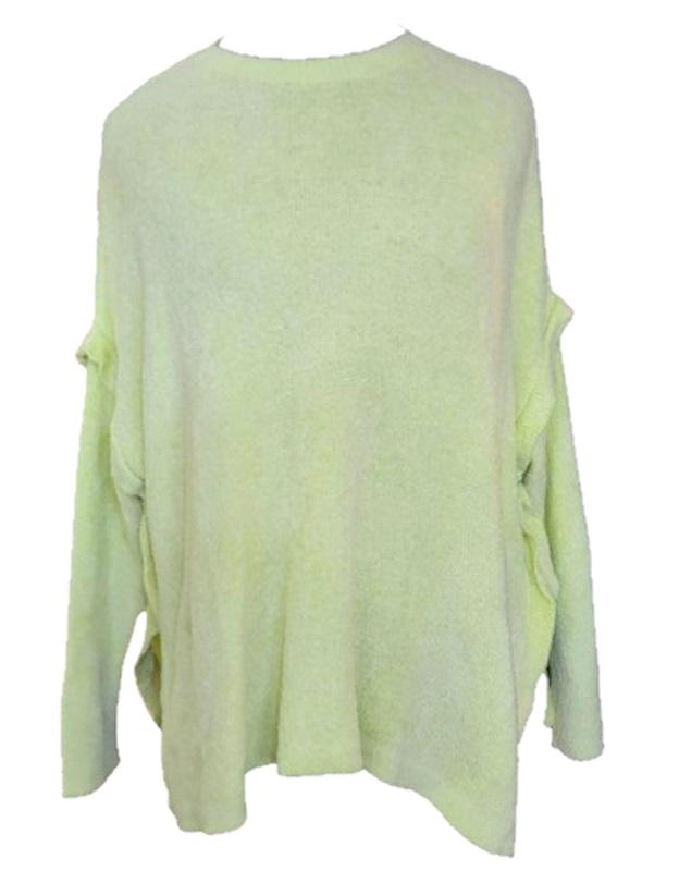 NWT Hello Nite Ruffle Super Soft Oversize Sweater Green 116589