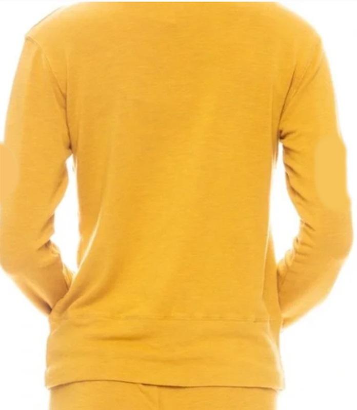NWT Monrow 2x Boyfriend Long Sleeve Sweatshirt Yellow 116609