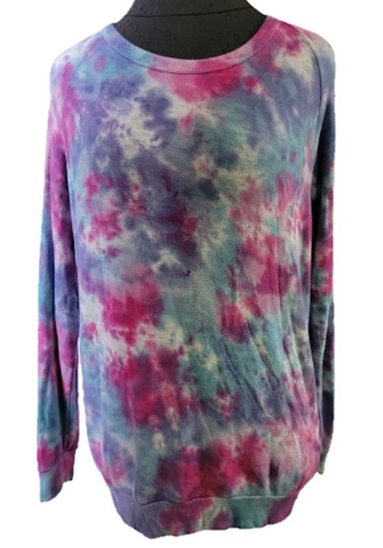 NWOT Good Hyouman XS Tie Dye V Neck Crop Sweatshirt 116615