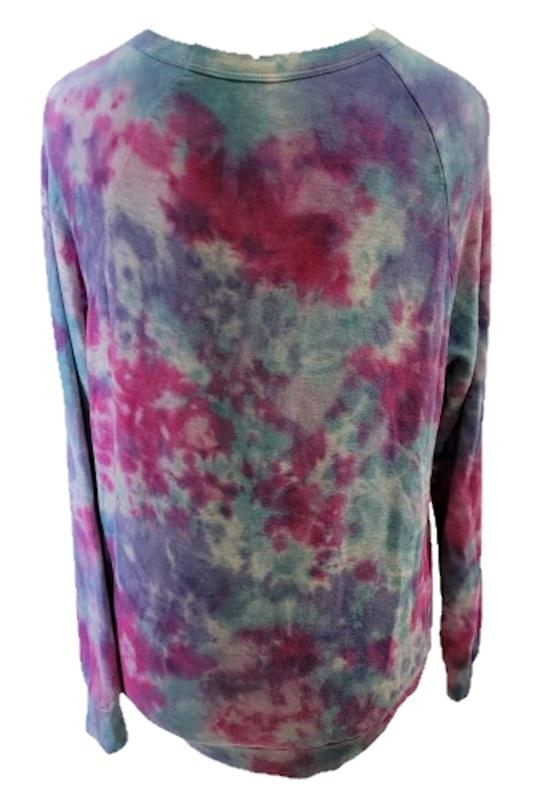 NWOT Good Hyouman XS Tie Dye V Neck Crop Sweatshirt 116615