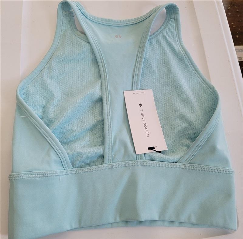 NWT Thrive Societe M T-Back Sports Bra Spun Sugar Blue 116620