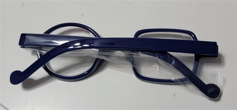 EyeKepper Geometric Square Round 1.50 Navy Blue Light Reading Glasses 116643