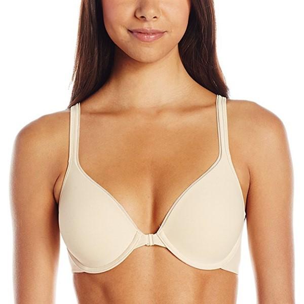 NWOT Hanes 38B Ultimate Bra front Close T-Shirt Bra HU01 Beige 116650