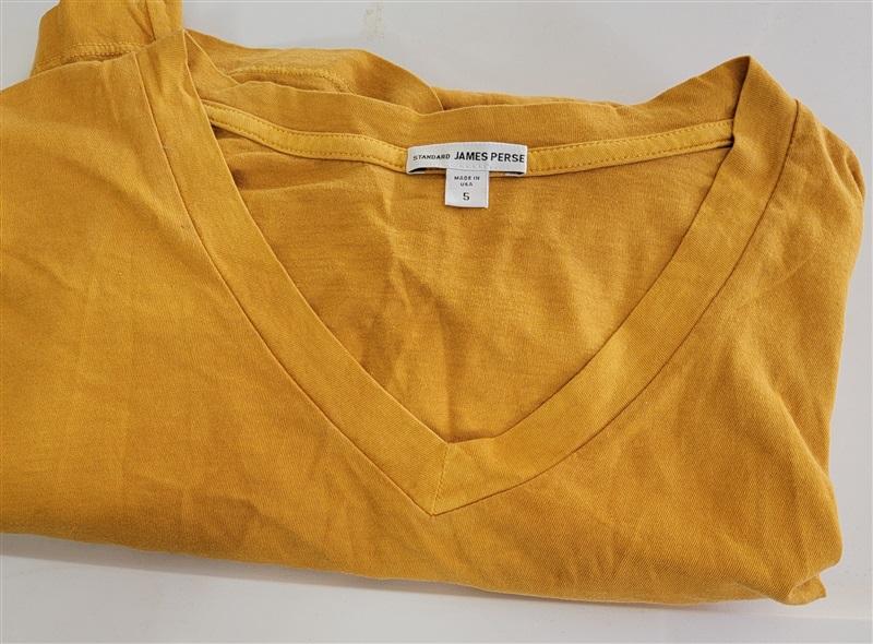 NWOT Standard James Perse S Short Sleeve V Neck T Shirt Yellow 116676